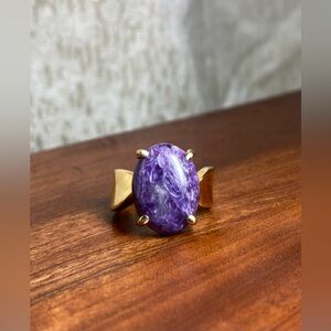 ✨ Rare Siberian Charoite "Spirit Stone" Boho Statement Ring ✨